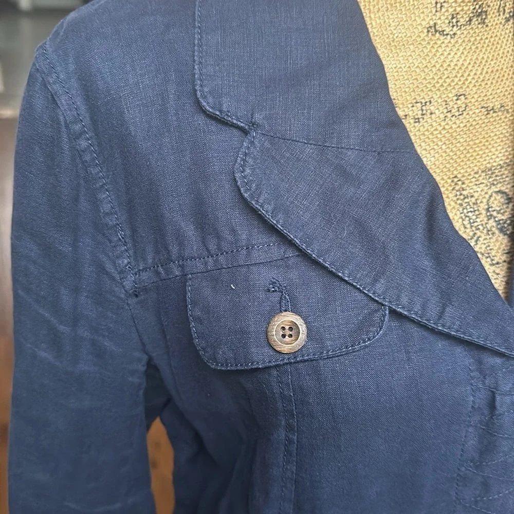 💙💙💙Vintage Merona blue linen medium blazer jacket lightweight